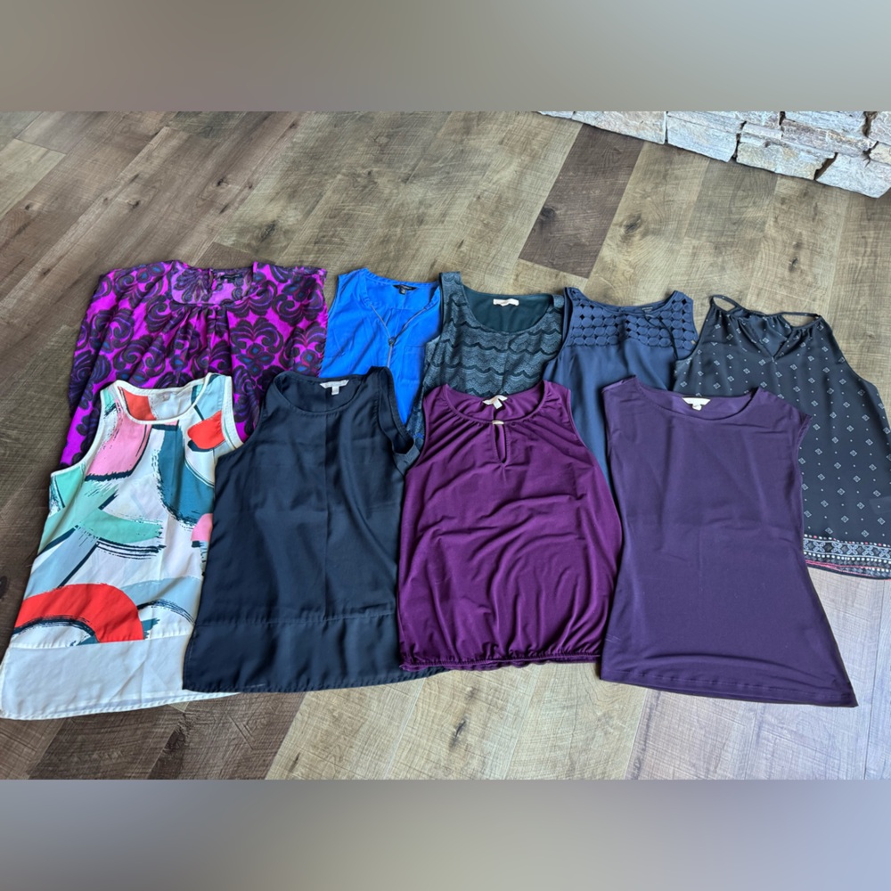 Banana Republic Women's Tank Tops - Purple, Black, Blue, Multicolor